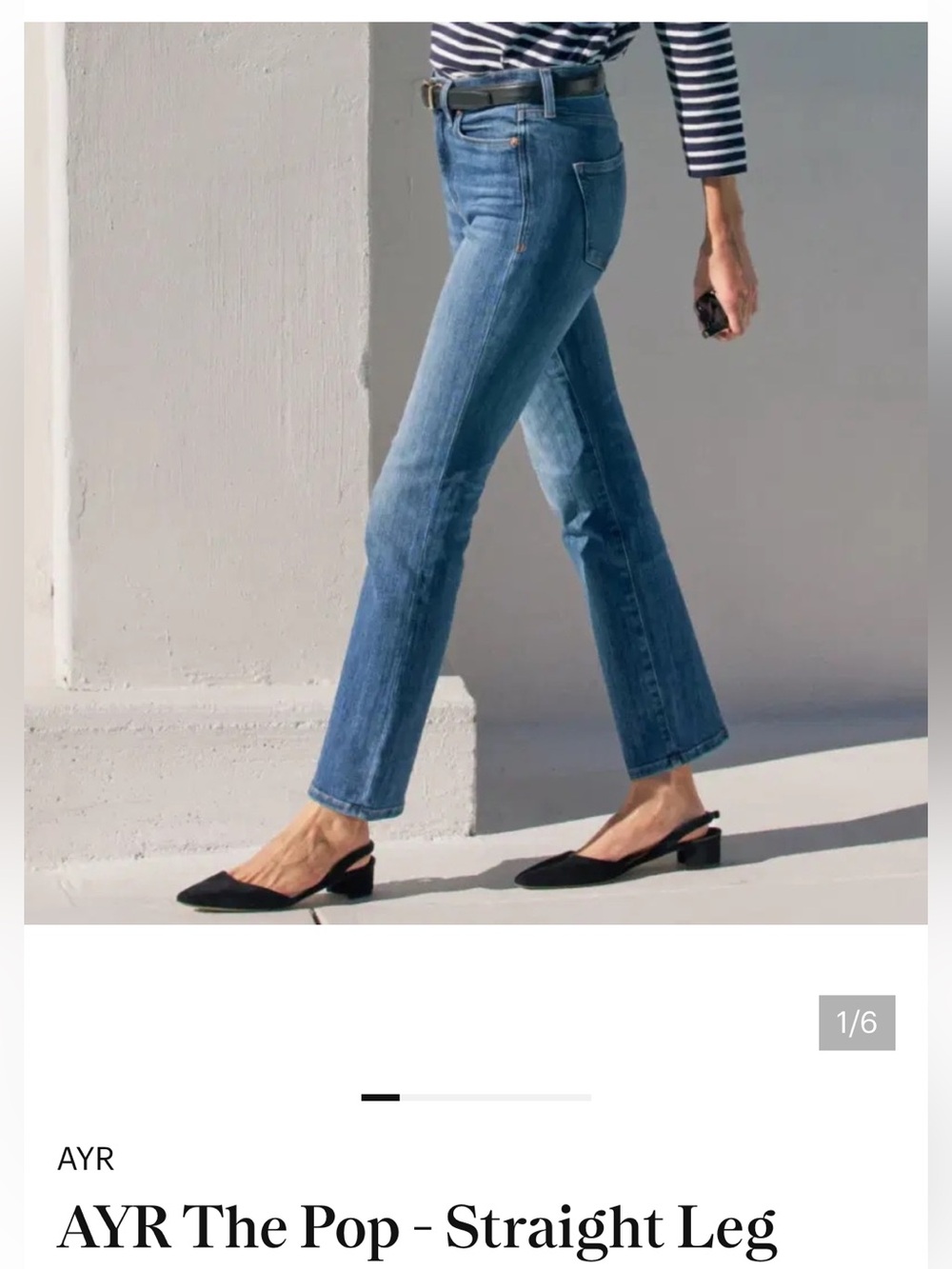 AYR The Pop Straight-Leg Jeans in Medium Blue Denim